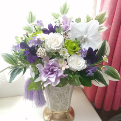 仏花「花園」豪華なお供え花Aケース付き 胡蝶蘭 プリザーブドフラワー