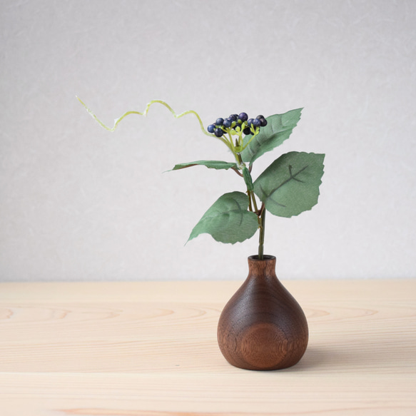 一輪挿し 花瓶 花器 木の花瓶 木の一輪挿し 北欧 プレゼント ＃07 ブラックウォールナット 4枚目の画像