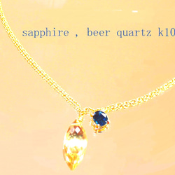 Sapphire & Beer Quartz Earrings/Pierce/Ear-cuff 8枚目の画像
