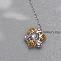 送料無料　胸元に咲く ロイヤルムーンストーンネックレス SV925 moonstone necklace 8枚目の画像