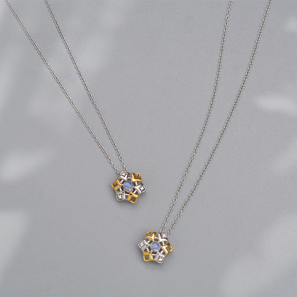 送料無料　胸元に咲く ロイヤルムーンストーンネックレス SV925 moonstone necklace 2枚目の画像