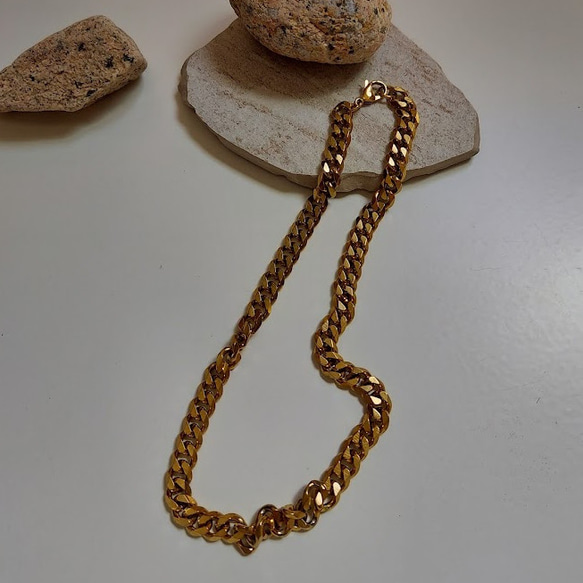 【金属アレルギー対応】8mm cuban chain necklace RN0308 6枚目の画像