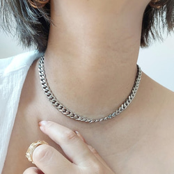 【金属アレルギー対応】8mm cuban chain necklace RN0308 5枚目の画像