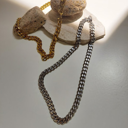 【金属アレルギー対応】8mm cuban chain necklace RN0308 3枚目の画像