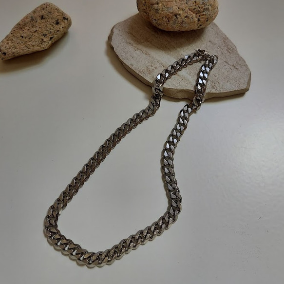 【金属アレルギー対応】8mm cuban chain necklace RN0308 7枚目の画像