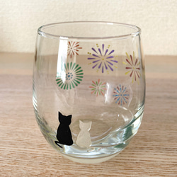 花火とネコのグラス ◇ ガラスコップ 夏 花火 7枚目の画像
