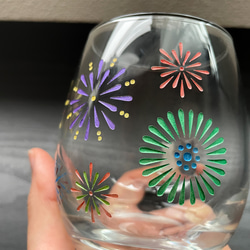 花火とネコのグラス ◇ ガラスコップ 夏 花火 3枚目の画像