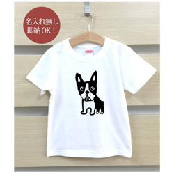 【全国送料無料】 ボストンテリア 犬 子犬 ベビー キッズ Tシャツ おもしろTシャツ 綿100% カラー7色 2枚目の画像