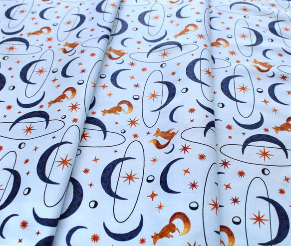 カットクロス RJR Fabrics Tails From Under The Moon Airy Blue 4枚目の画像