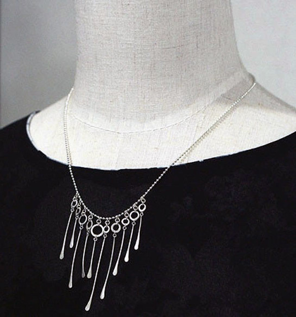 鈴なりシリーズ「よりそふ」 ネックレス～静かに奏でる銀の調べ～装い美しく⁂総シルバー⁂受注　送料無料 4枚目の画像