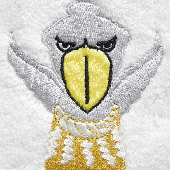 力士ハシビロコウの刺繍入り今治フェイスタオル♪名入れ刺繍可