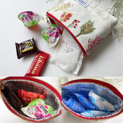 準備中　保冷保温ポーチ　ハンドメイド 保冷ポーチ スイカ 保冷剤 熱中症対策 おやつポーチ