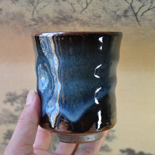 再入荷！】中湯呑み(コスモブルー) 湯呑み茶碗 ギフト ☆萩焼