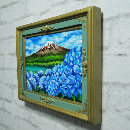 油絵 油彩 油彩画 絵 絵画 【白黒の富士山】 | HIROSHI1990