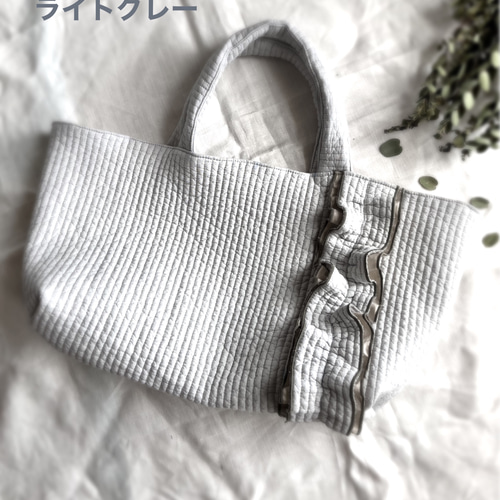 オトナ可愛い♡ヌビキルト フリルバッグ トートバッグ いちはな