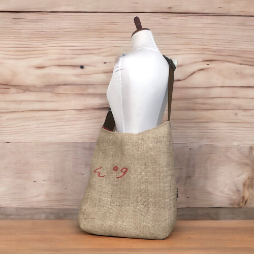 両手がフリー！コーヒー豆麻袋☆ショルダーバッグ☆ETHIOPIA  