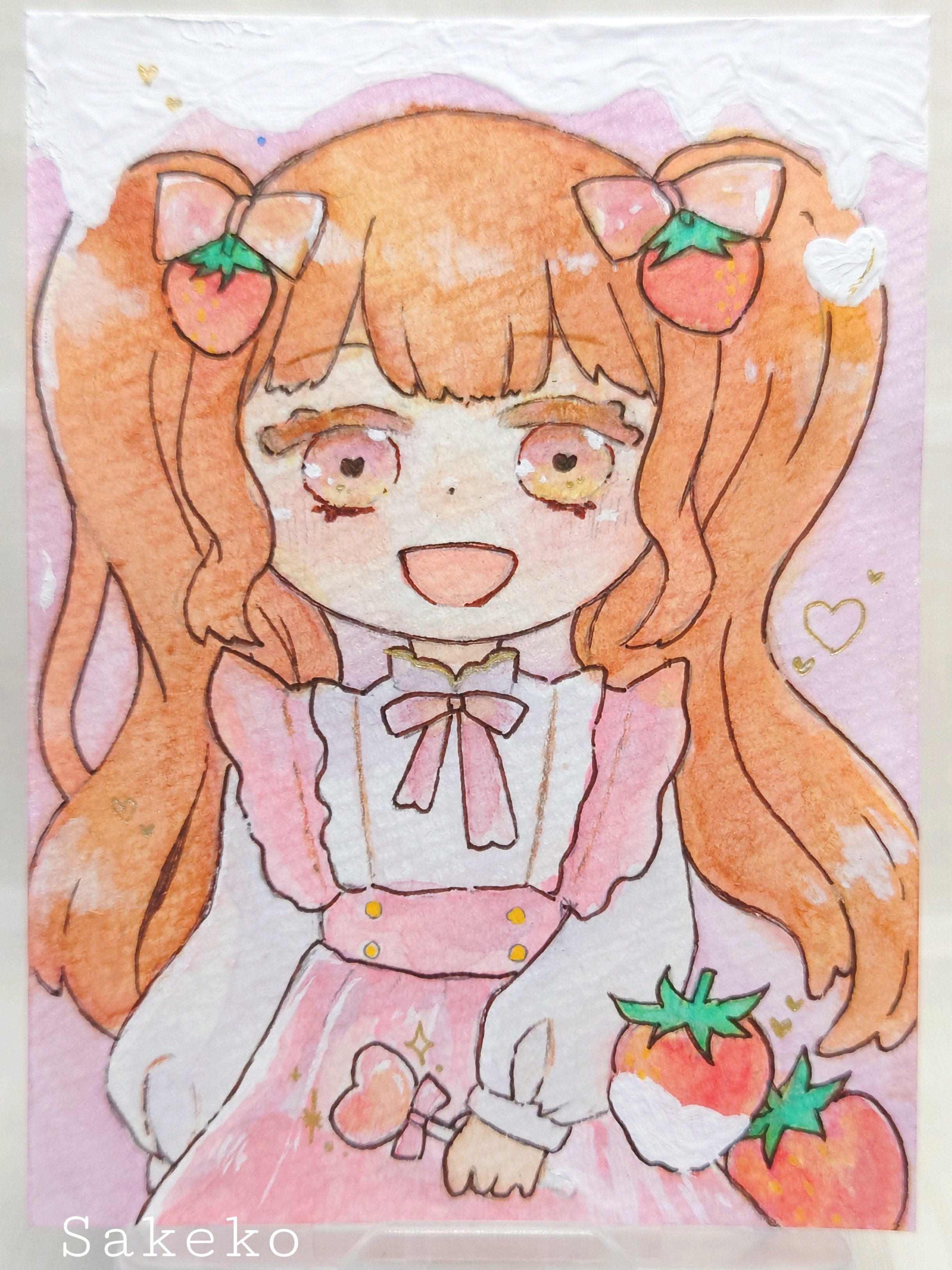 イチゴと女の子のイラスト いちごと女の子イラスト｜無料イラスト・フリー素材なら