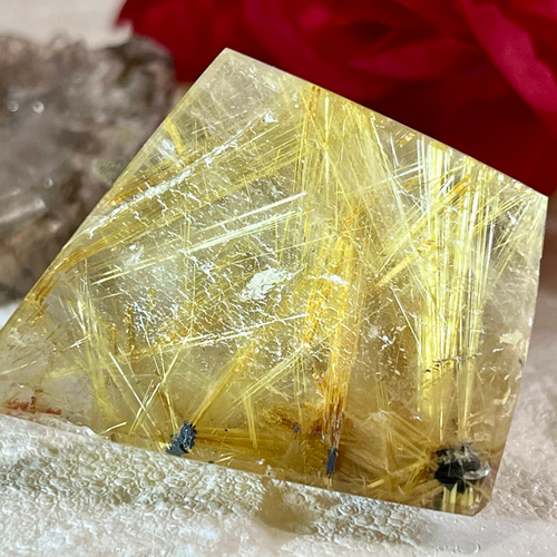 太陽ルチル タイチンルチルゴールドルチルクォーツ  金針水晶 蝉の彫刻ネックレス ビクトリー極太タイチン太陽ルチル バングルブレスレット