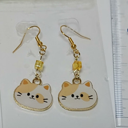 【ハンドメイド】猫ちゃん ピアス 4枚目の画像