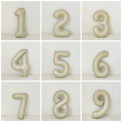 選べる数字 大きな ナンバー バルーン ベージュ ピンク ブラウン 風船 誕生日 女の子 ナチュラル くすみカラー ニュ 7枚目の画像