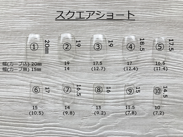 チップの種類とサイズ表 3枚目の画像