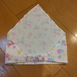 子供用三角巾　ゴム入り　ハート　星柄　 2枚目の画像