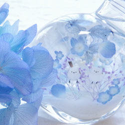 【特集掲載！再販32】シアワセの瓶詰メ～シマエナガとネモフィラの花景色　柔らかブルーとホワイトの清楚で愛らしいミニボトル 12枚目の画像
