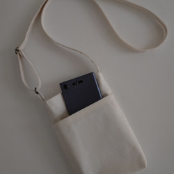 帆布のスマホショルダー　サコッシュ 8枚目の画像