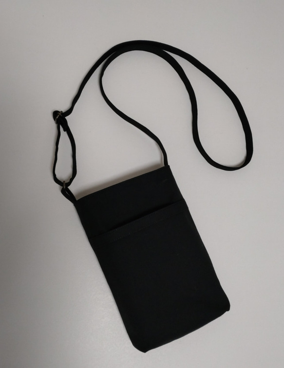 帆布のスマホショルダー　サコッシュ 2枚目の画像