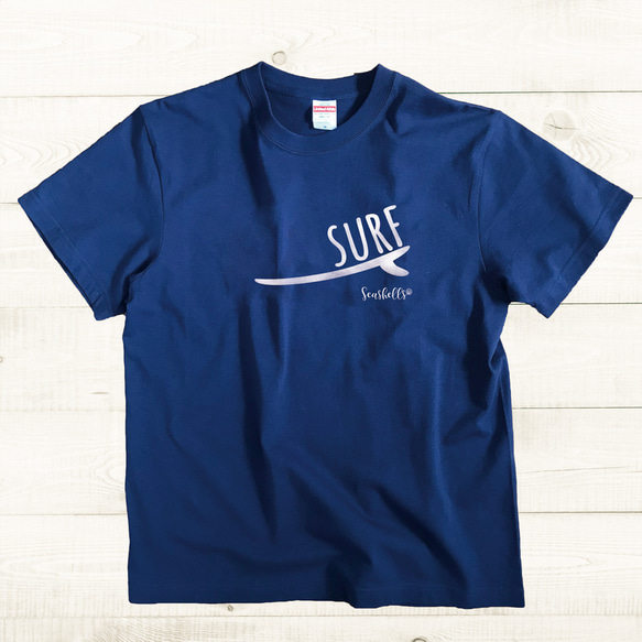 ハワイアンデザインTシャツ サーフボードのイラスト SURFロゴ サーフィン ノースショア ハワイ 半袖カットソー 2枚目の画像