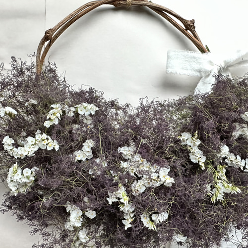 5.スモークツリーリース ドライフラワーリース 】スモークツリー | garage living with plants