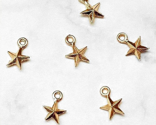 20個】ミニサイズ 立体 星 スター チャーム ゴールド チャーム サクラ