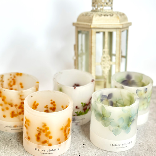 キャンドルランタン ボタニカルキャンドル ティーライトキャンドル付き  