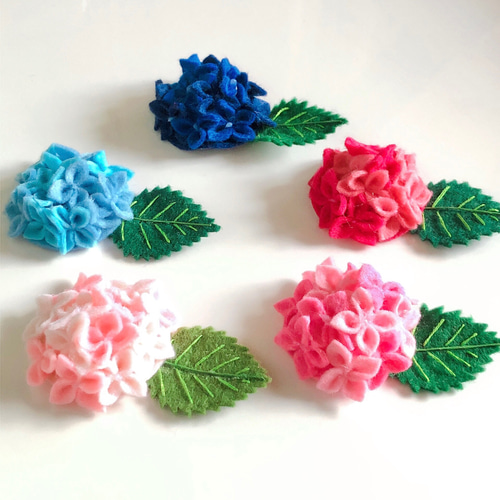 紫陽花＆梅雨 フェルト ガーランド つるし飾り 6点セット ガーランド