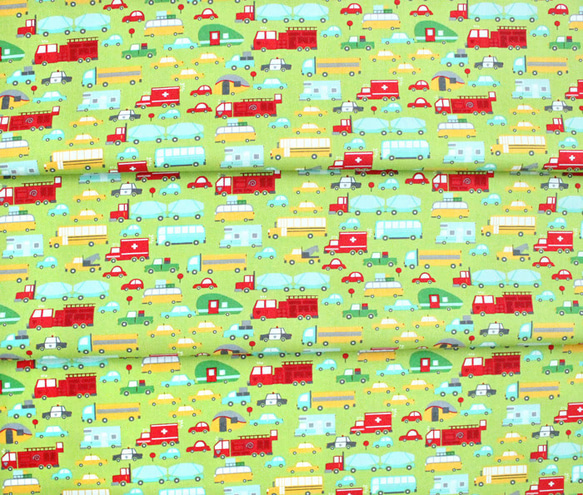 カットクロス Moda Fabrics On The Go 20721-14 Beep Beep Grass 6枚目の画像
