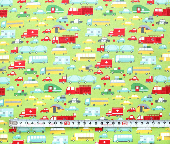 カットクロス Moda Fabrics On The Go 20721-14 Beep Beep Grass 4枚目の画像