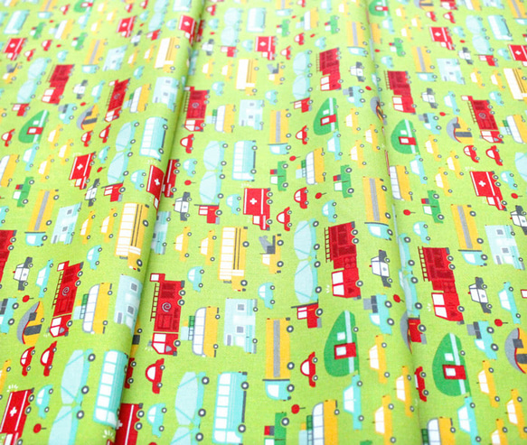 カットクロス Moda Fabrics On The Go 20721-14 Beep Beep Grass 3枚目の画像