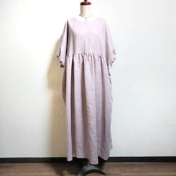 ハンドメイド　後ろ下がりのゆったりプルオーバー リネン100% TUTIE./コットンリネンスクエアプルオーバー -一枚でも着映え