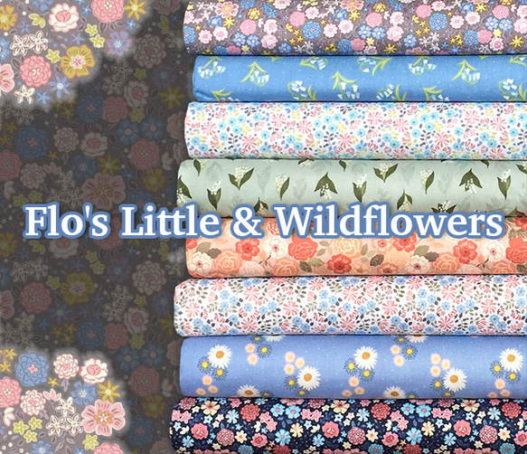 カットクロス Lewis & Irene Flo's Little Flowers Blooms On Navy 7枚目の画像