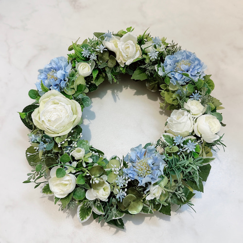 まぁ〜(プロフ要確認！)　フラワーリース　アーティフィシャルフラワー　造花 witemb902c.jpg