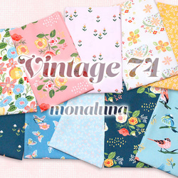 カットクロス Monaluna Vintage 74 V74-01 Bouquet on Teal 7枚目の画像