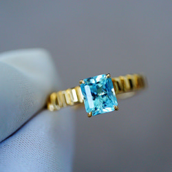 受注制作「鑑定書付き」K18 天然サファイア 天然ダイヤモンド リング