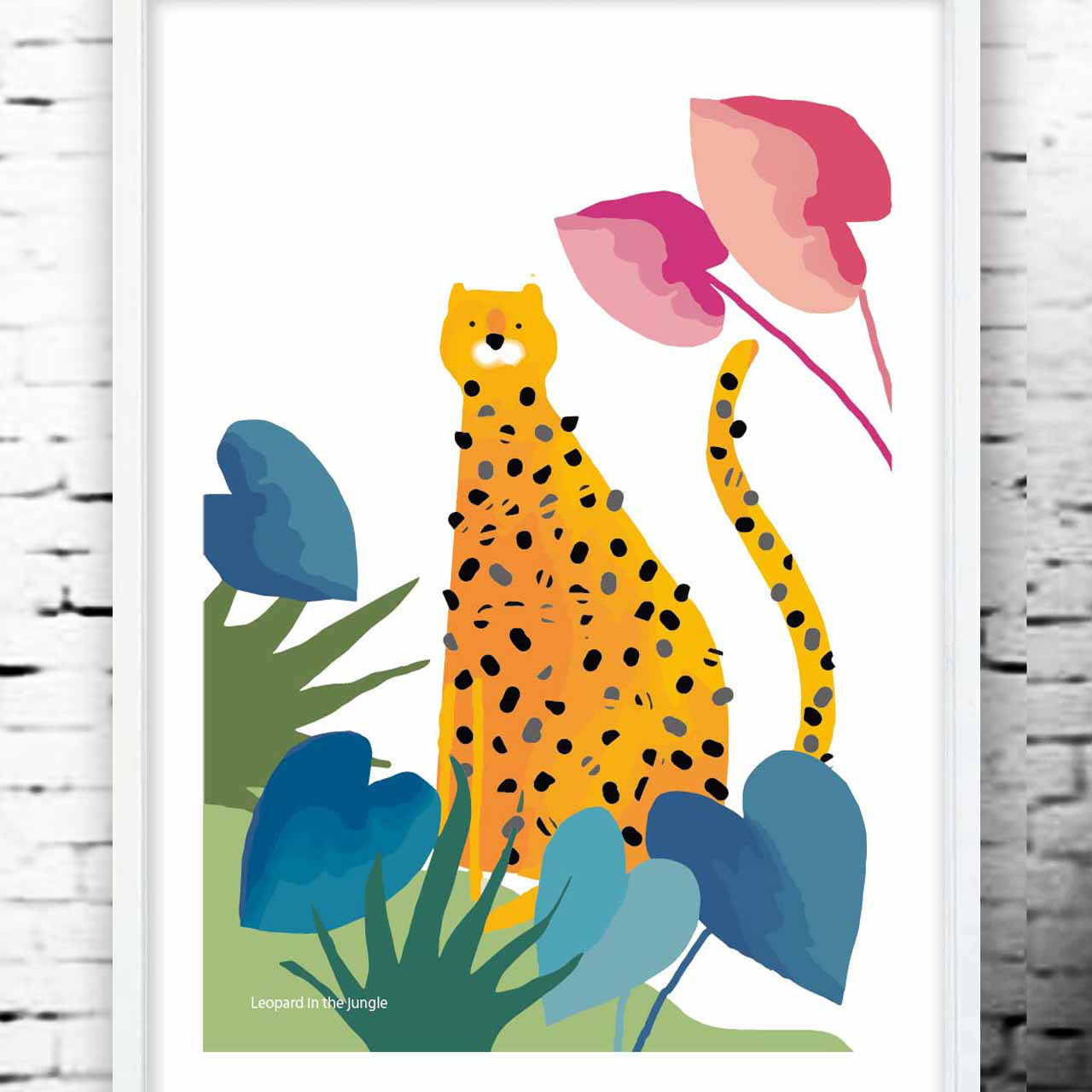 ジャングル　ヒョウ　イラスト　ポスター　A4 A3 A2 A1　アートポスター　（アート　sei　新着順）検索　1445