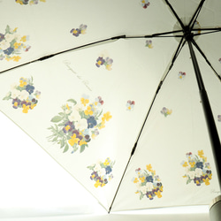 〈ルドゥーテ〉晴雨兼用折りたたみ傘　パンジー柄　収納袋付 5枚目の画像