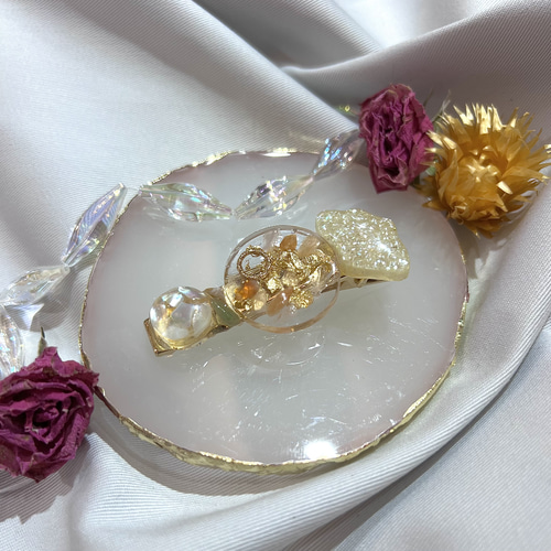 ハンドメイド バレッタ ニュアンス 夏シェル バレッタ avail.lea 通販  