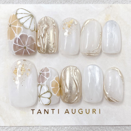 成人式 ネイルチップ 菊 和風 和柄 ネイルチップ（つけ爪） N-MARKET