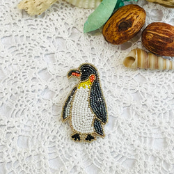 ★パリ五輪★【マコンエレスコワ】刺繍ブローチローラーペンギン ☆パリ五輪☆【マコンエレスコワ】刺繍ブローチローラーペンギン