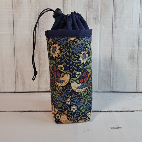 ウィリアムモリスイチゴ泥棒 保冷ペットボトルカバー500ml ポーチ と