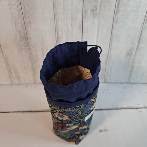 ウィリアムモリスイチゴ泥棒 保冷ペットボトルカバー500ml ポーチ と