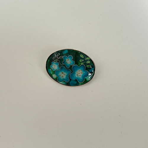 七宝焼き ブローチ ネモフィラ ブローチ nico-nuco 通販 16006530